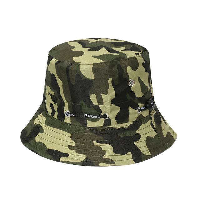 Camouflage Hat Print Plain Bucket /