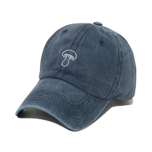 Denim Mushroom Hat Embroidered Bucket