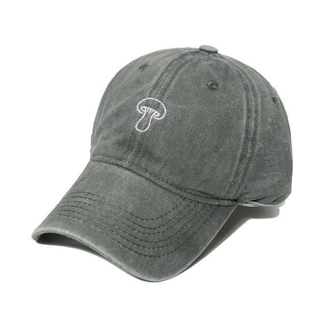 Denim Mushroom Hat Embroidered Bucket