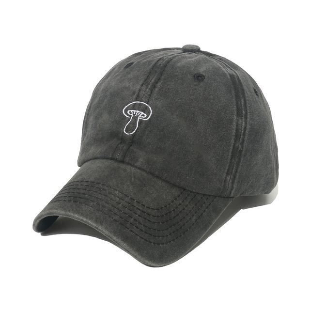 Denim Mushroom Hat Embroidered Bucket
