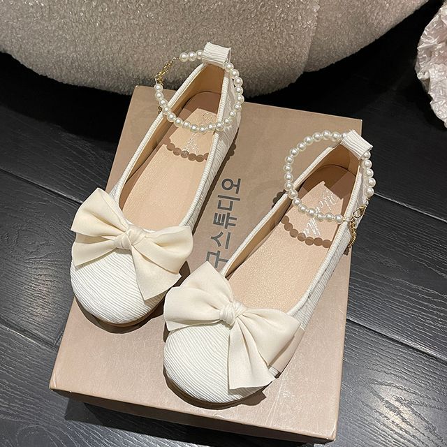 Pearl Flats Faux Bow