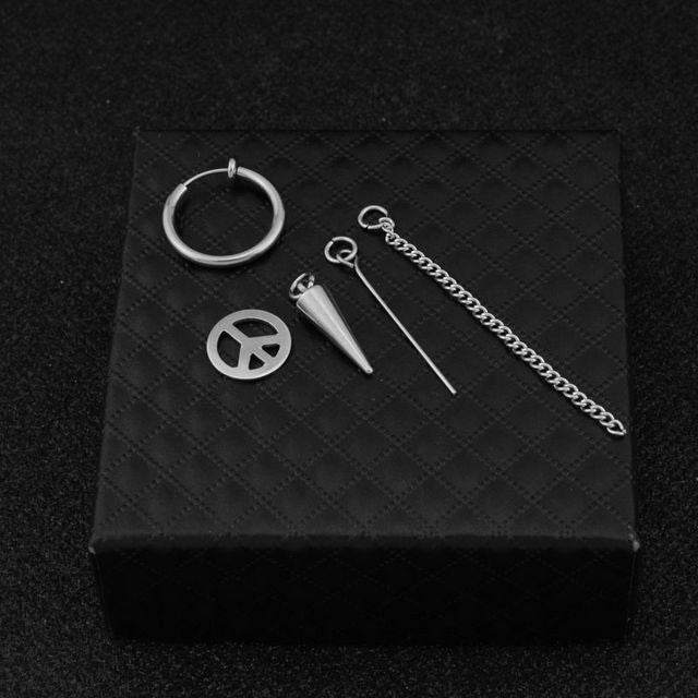 Asymmetrical Chain Earring / Clip-On Earring