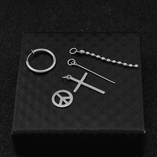 Asymmetrical Chain Earring / Clip-On Earring