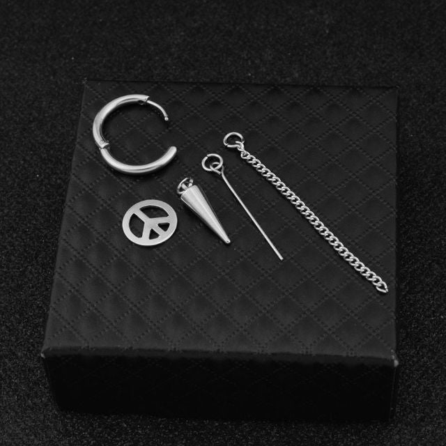 Asymmetrical Chain Earring / Clip-On Earring