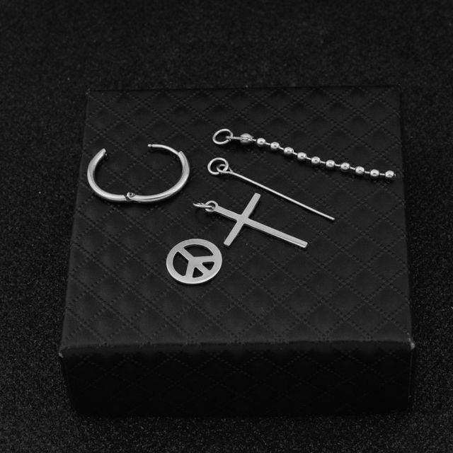 Asymmetrical Chain Earring / Clip-On Earring