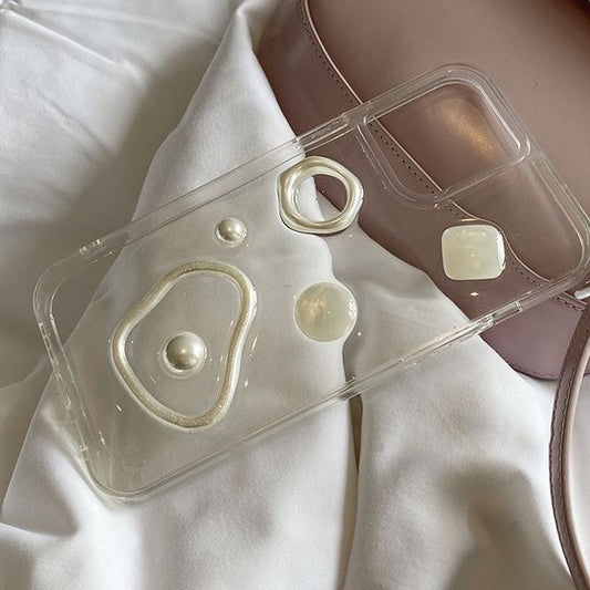 Phone Case Faux Pearl Transparent