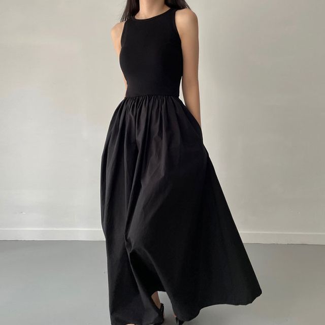 Sleeveless A-Line Maxi Dress