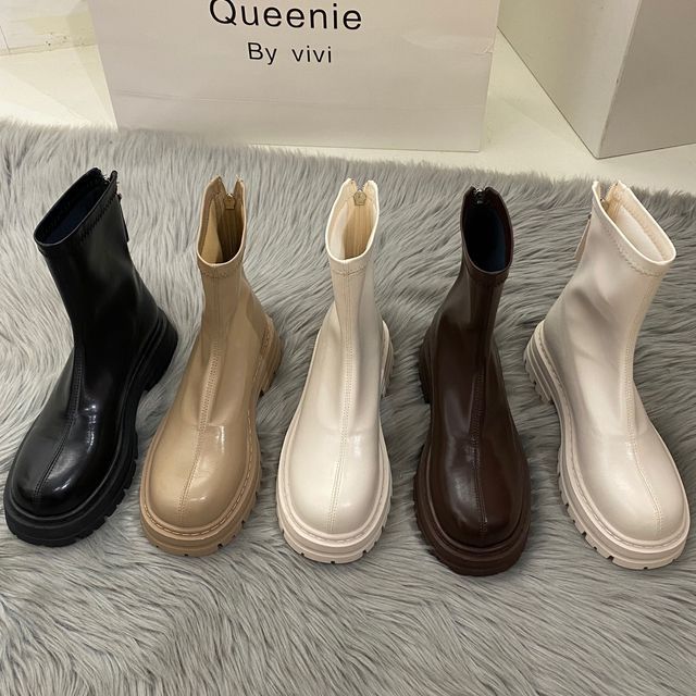 Block Heel Short Boots