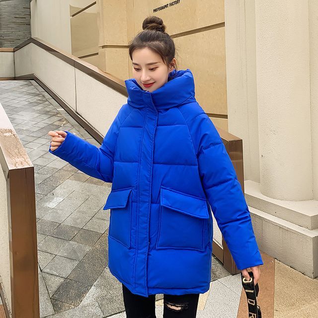 Hooded Plain Padded Coat