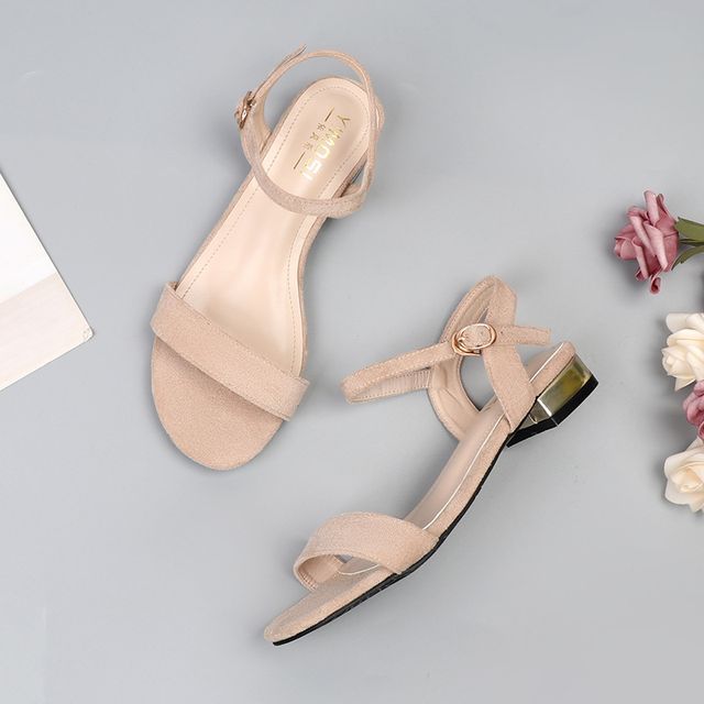 Heel Block Sandals Plain