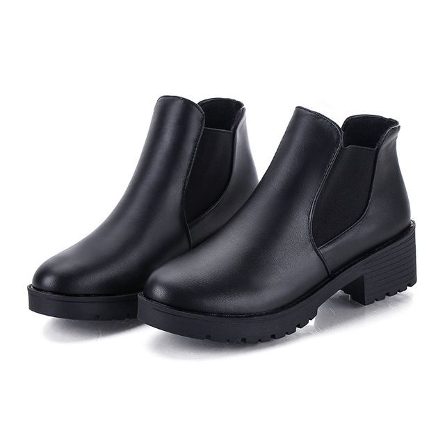 Faux Boots Leather Ankle