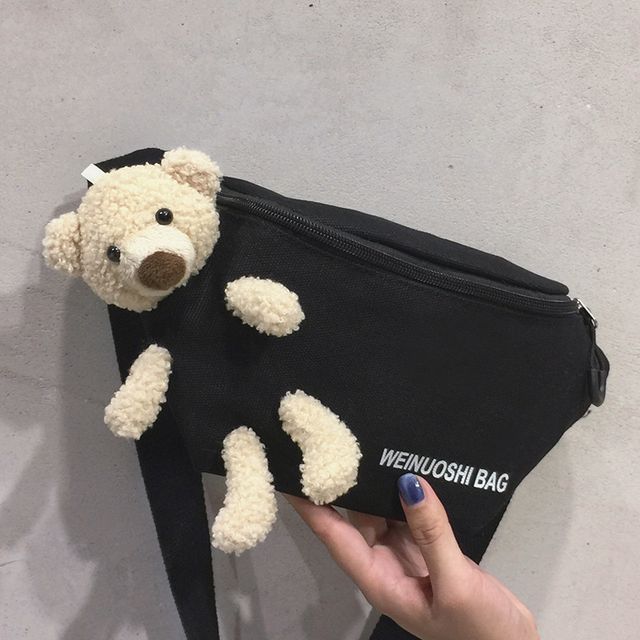 Teddy Bear Canvas Belt Bag