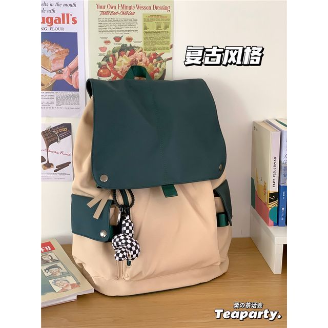 Lightweight Two Tone Flap Backpack