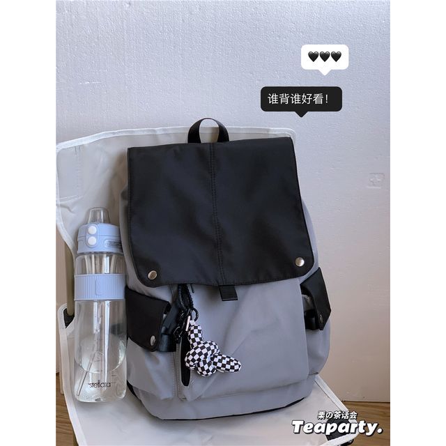 Lightweight Two Tone Flap Backpack