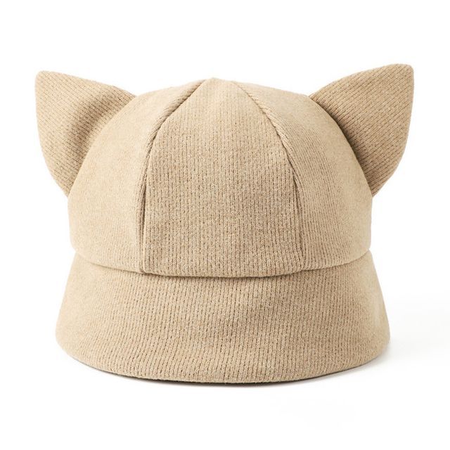 Ear Cat Hat Knit Bucket