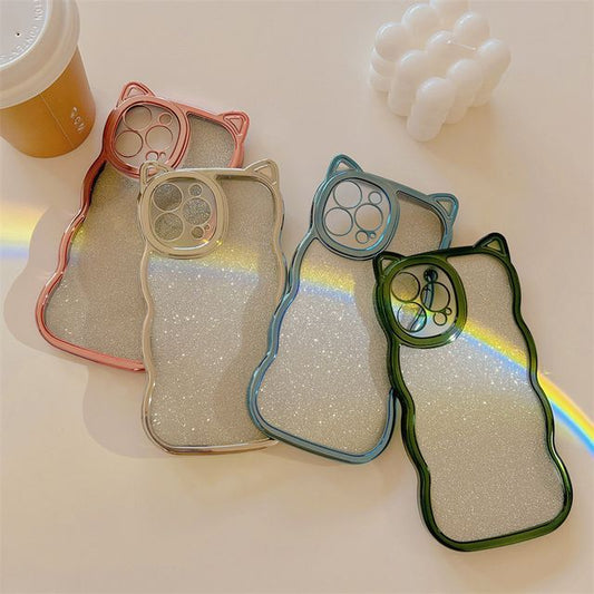 Case Phone Ear Cat Transparent