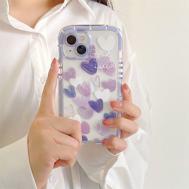 Heart Transparent Phone Case - iPhone 14 Pro Max / 14 Pro / 14 Plus / 14 / 13 Pro Max / 13 Pro / 13 / 12 Pro Max / 12 Pro / 12 / 11 Pro Max / 11 / XS Max / XS / XR / X