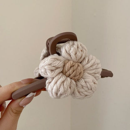 Chenille Flower Accent Hair Clamp