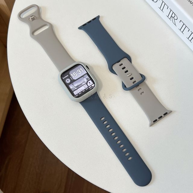 Set of 2: Two-Tone Silicone Apple Watch Band (various designs)