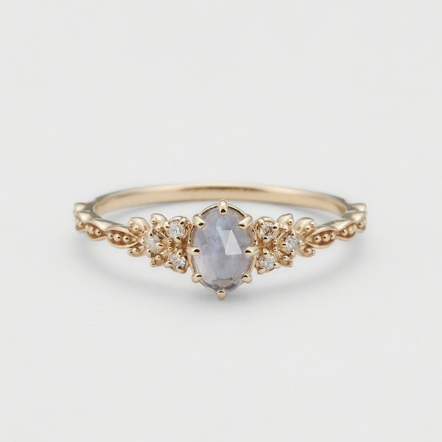 Gemstone Ring Necklace /