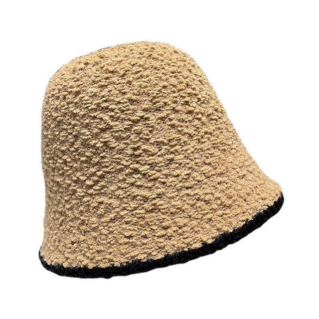 Faux Hat Shearling Contrast Trim Bucket