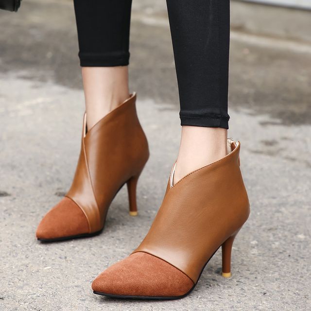 Ankle Toe Boots Heel Stiletto Cap