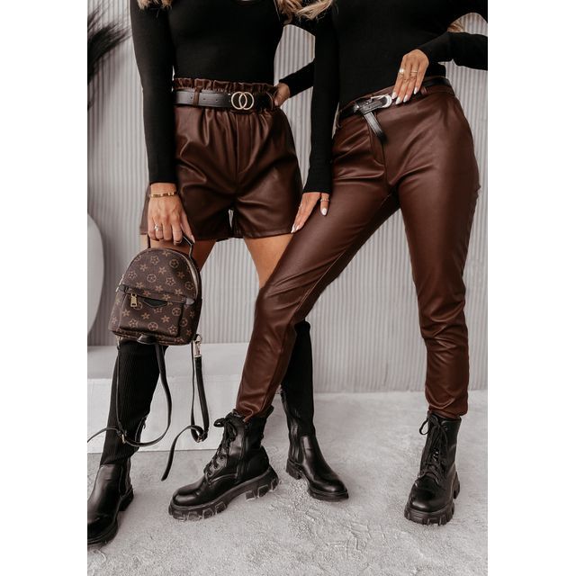 High Rise Faux Leather Slim-Fit Pants