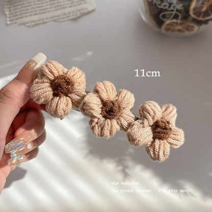 Floral Yarn Hair Clamp / Hair Clip / Headband