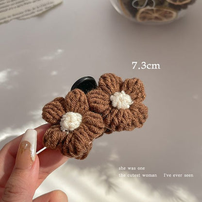 Floral Yarn Hair Clamp / Hair Clip / Headband