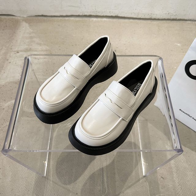 Faux Leather Platform Loafers