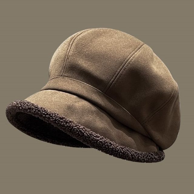 Trim Faux Shearling Beret