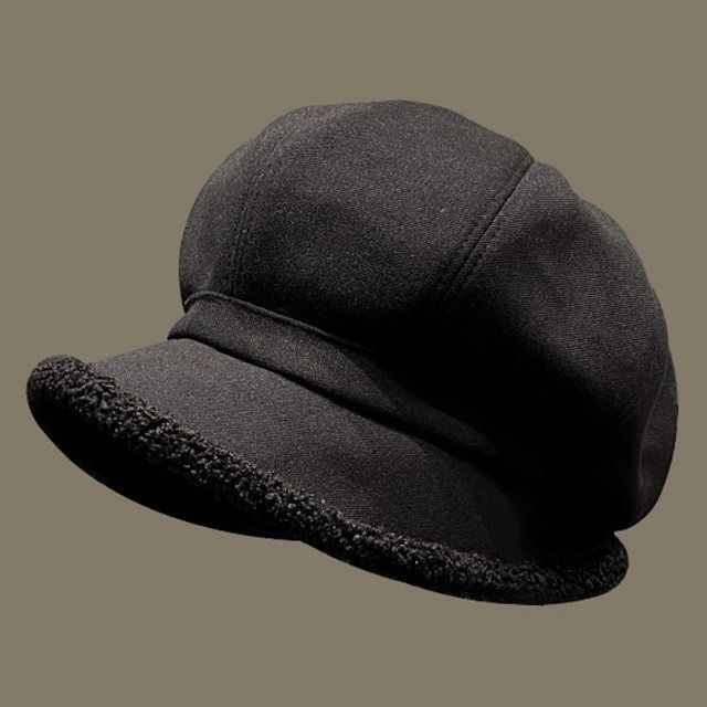 Trim Faux Shearling Beret