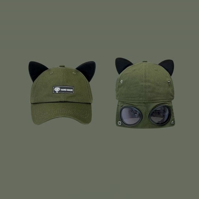 Cat Aviator Goggles Ear Cap Baseball with