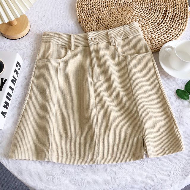 High Waist Corduroy Wide Leg Shorts