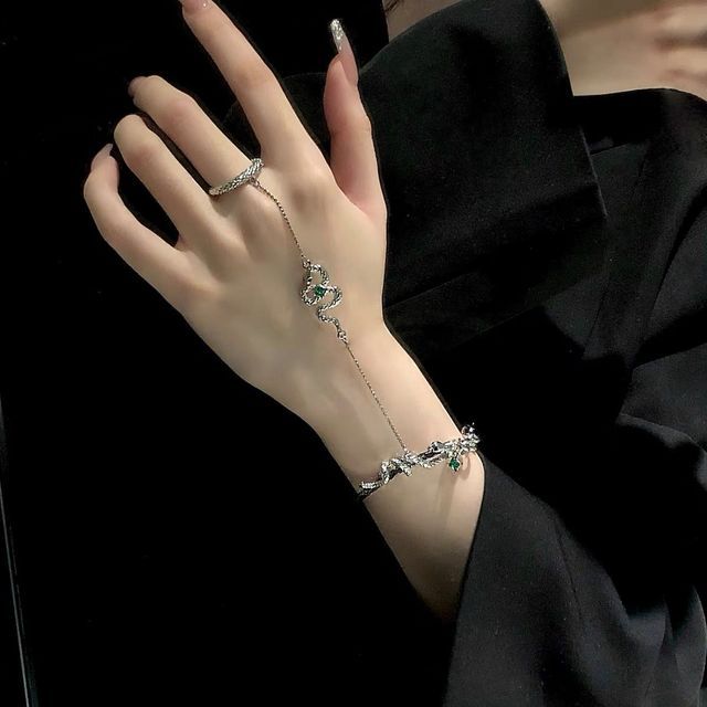 Choker Faux Leather Chained Bracelet /