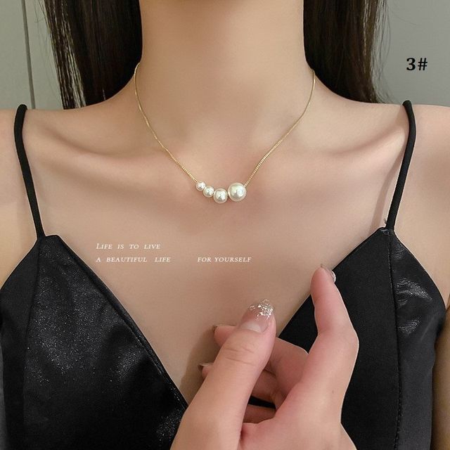 Pearl Faux Necklace Alloy