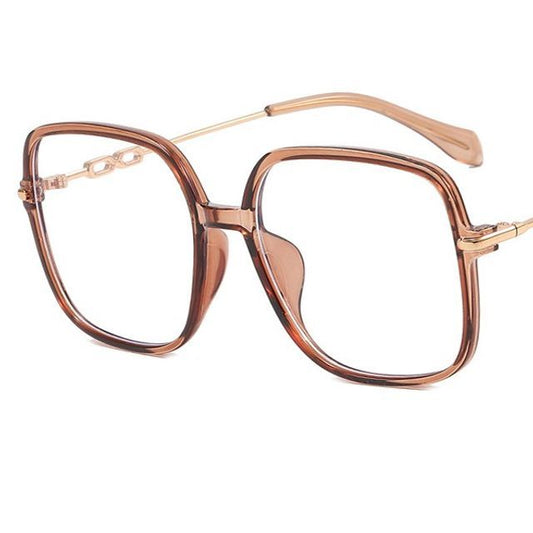 Blocking Frame Round Blue Eyeglasses Light
