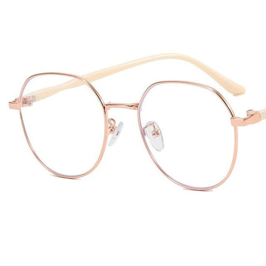 Frame Eyeglasses Light Blocking Round Blue