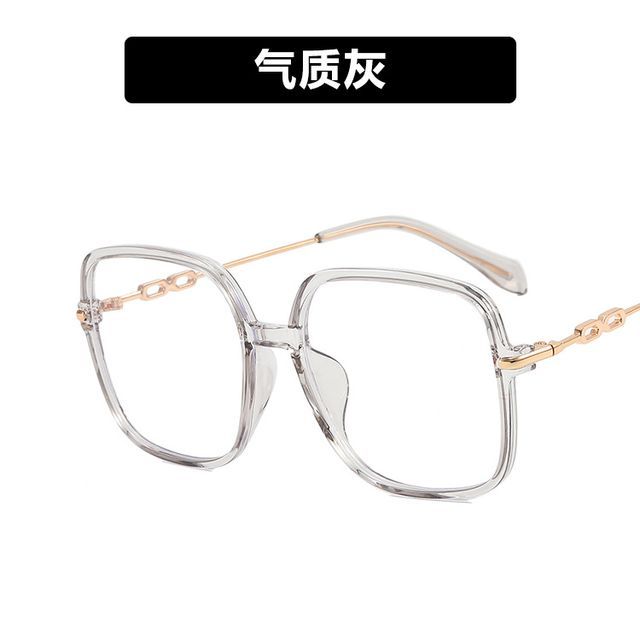 Blocking Frame Round Blue Eyeglasses Light