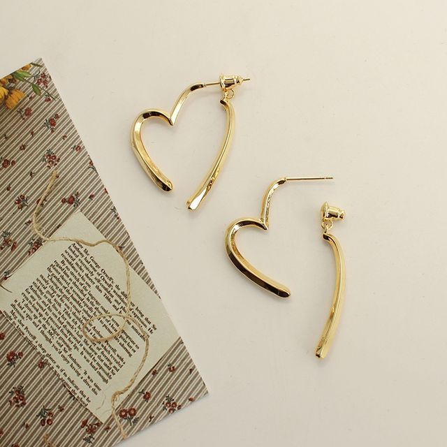 Earring Heart Alloy Cuff