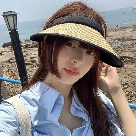 Straw Trim Visor Sun Contrast