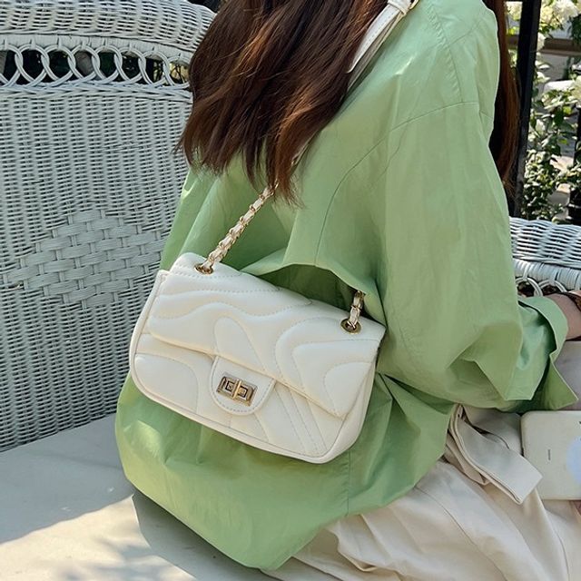 Leather Faux Flap Crossbody Bag