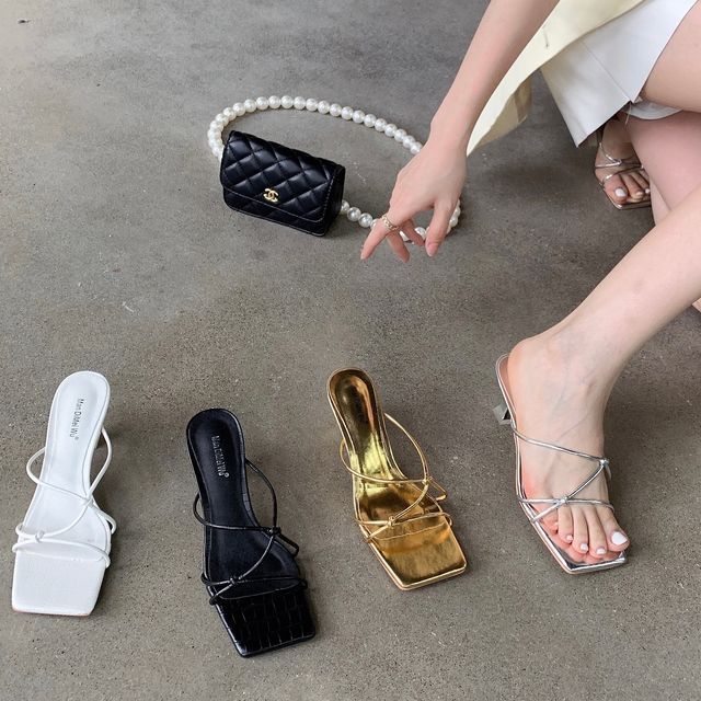 Slide Strappy Heel High Sandals