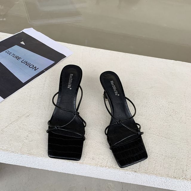 Slide Strappy Heel High Sandals