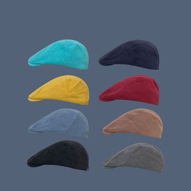 Plain Corduroy Flat Cap