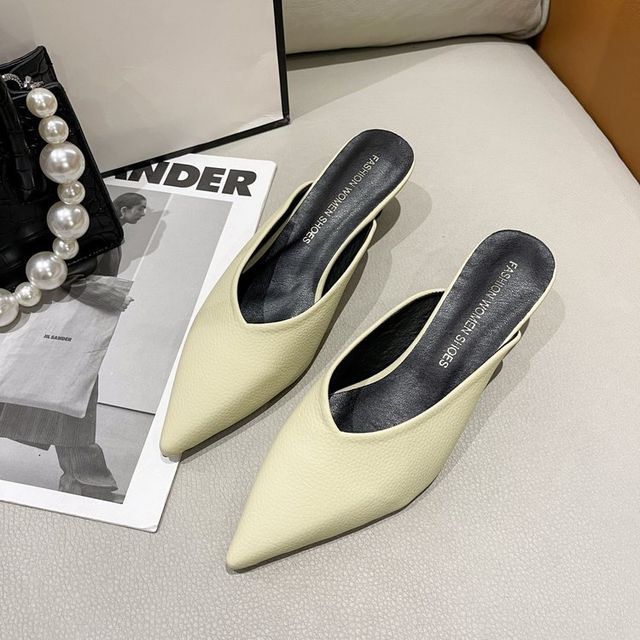 Low Heel Pointy Mules