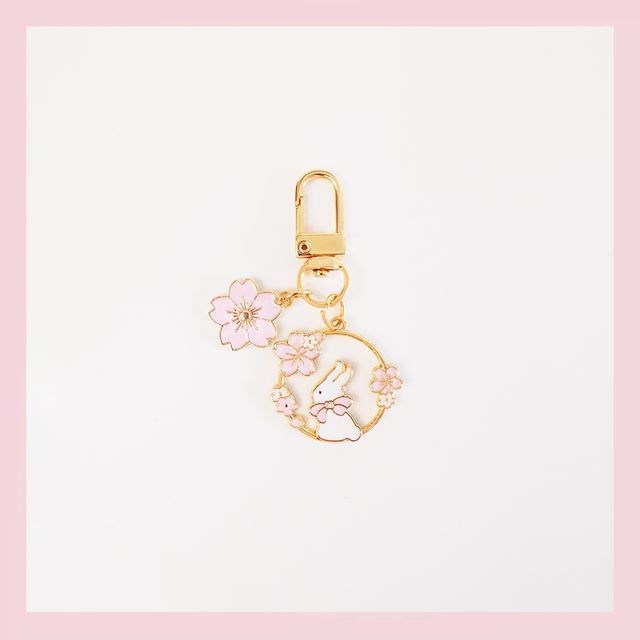 Rabbit / Floral Keyring