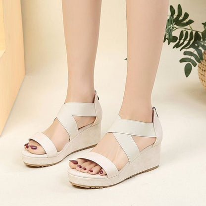 Criss Cross Wedge Sandals