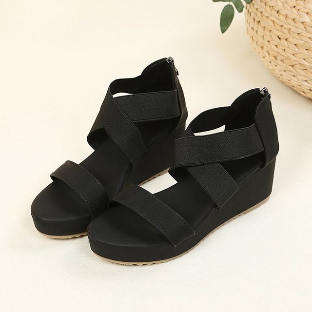 Criss Cross Wedge Sandals