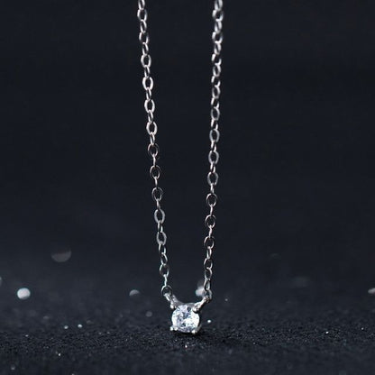 Rhinestone Pendant Sterling Silver Choker